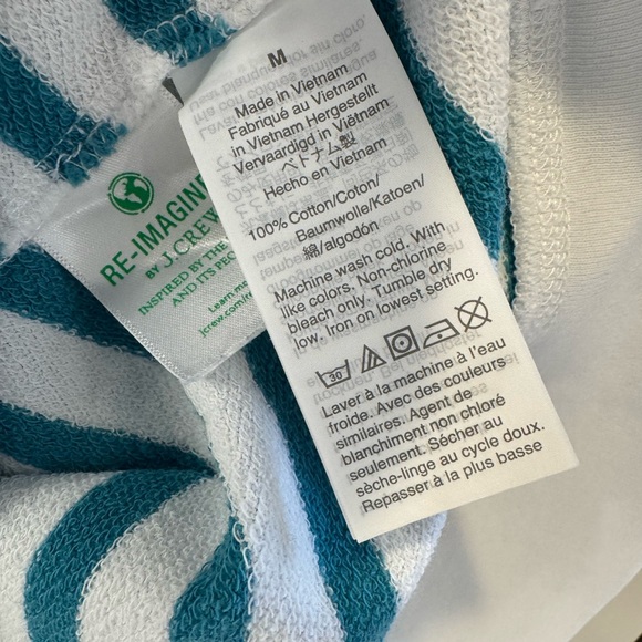J. Crew Teal and White Striped Sweatshirt - Picture 4 of 7